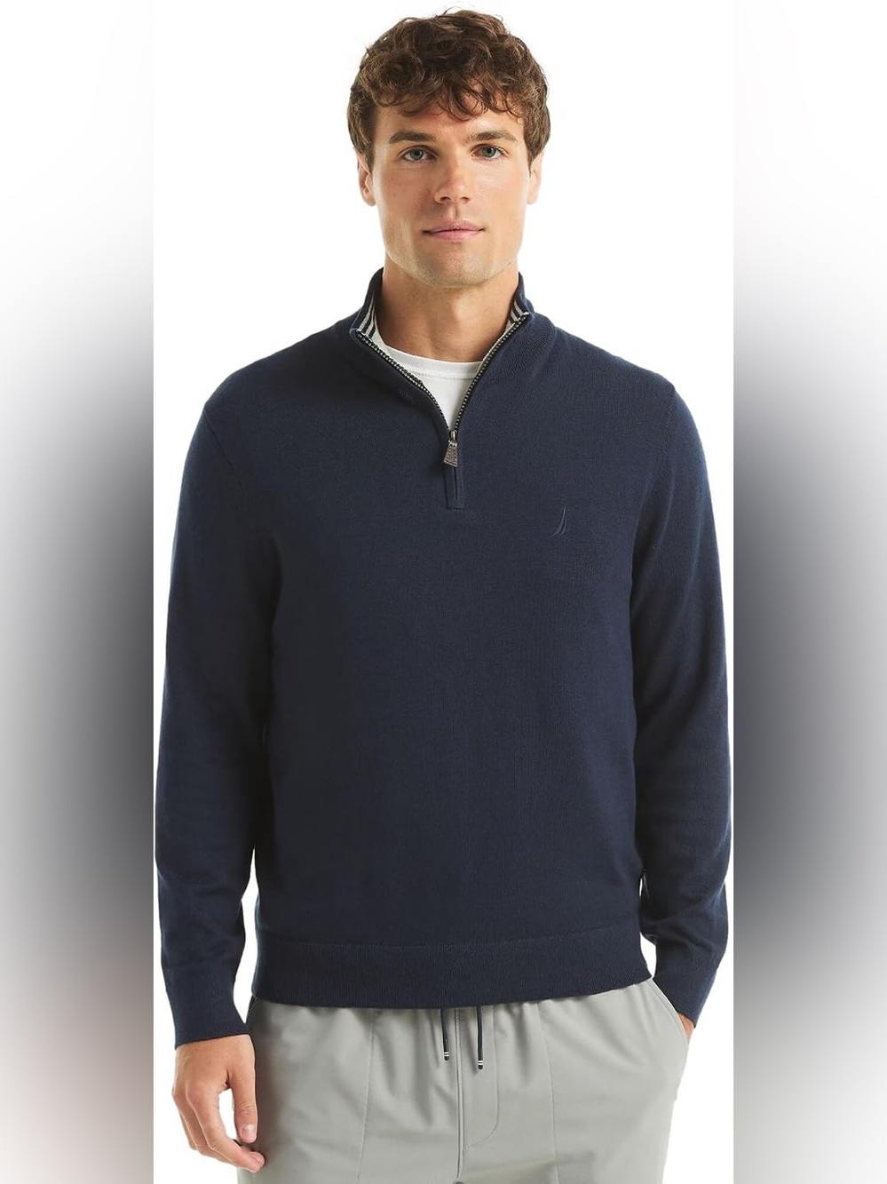 Nautica Men's Dark Navy Half-Zip Sweater